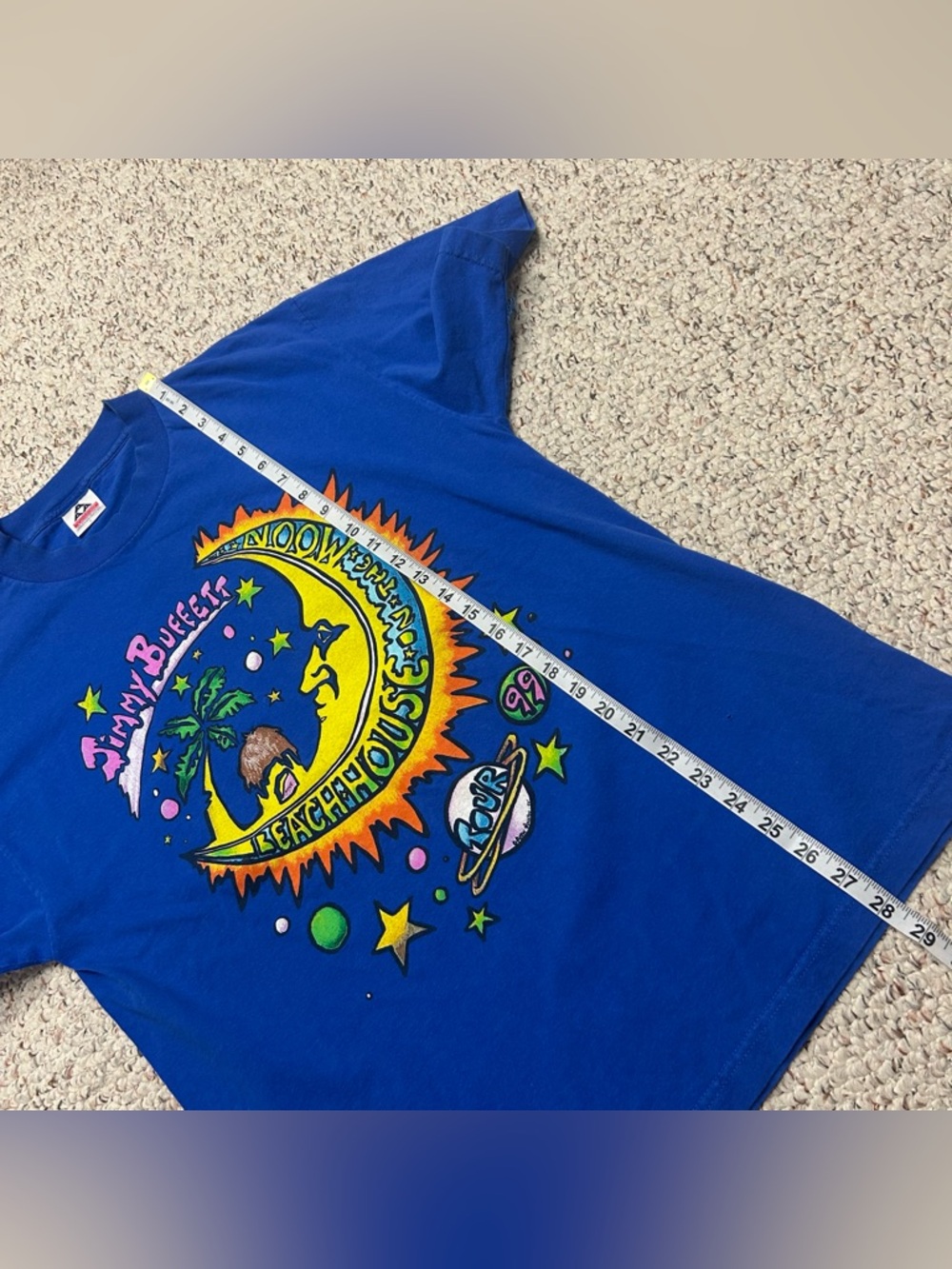 Jimmy Buffet Beach House And The Moon 1999 Tour Shirt Men’s L Blue Vintage 90s - Picture 6 of 9